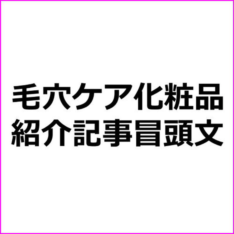 ４０代向け 毛穴ケア化粧品紹介記事の冒頭文章作成テンプレ 広告素材 ｃｏｍ