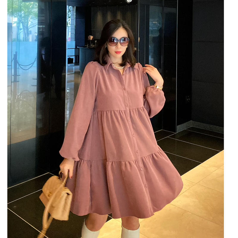 女王の休日コーデュロイワンピース 暖かい春服 Grace Oriental Store