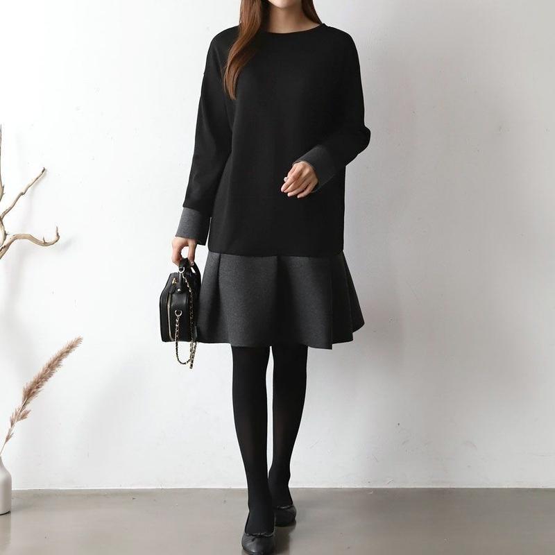 マドナ切り替えワンピース 立体マシュマロスカートとの切り替えワンピ Grace Ori