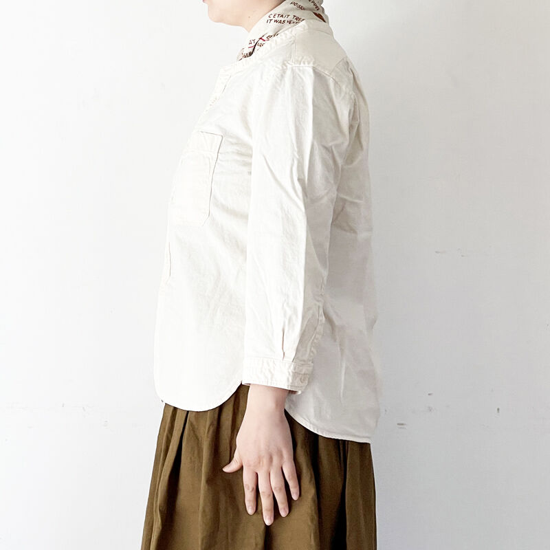 レディース Omnigod オムニゴッド 7分袖スタンドカラーシャツ キナリ 城下町の