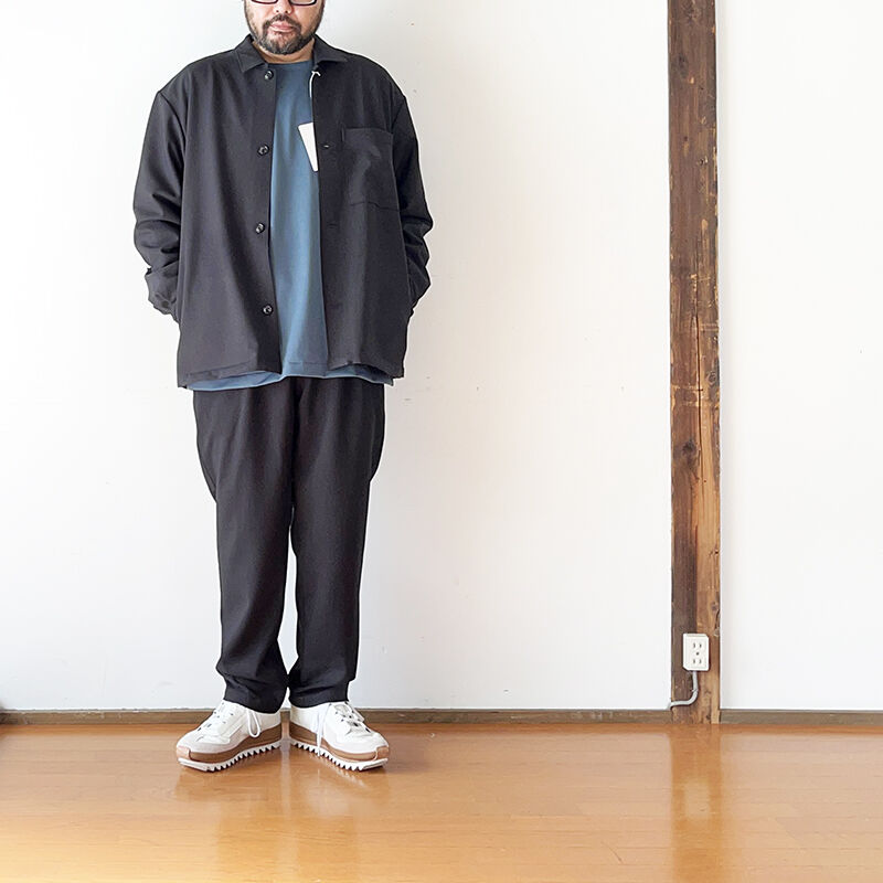 *ユニセックス*LA MOND.-ラモンド-RAYON TAPERED PANTS 全国送料無料 LA MOND 新品未使用 グレー サイズ2 センタープラステーパードパンツ スラックス