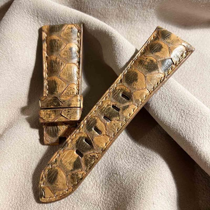 pyt-135 パイソン レザー 腕時計ベルト ブラウン (ラグ幅26mm