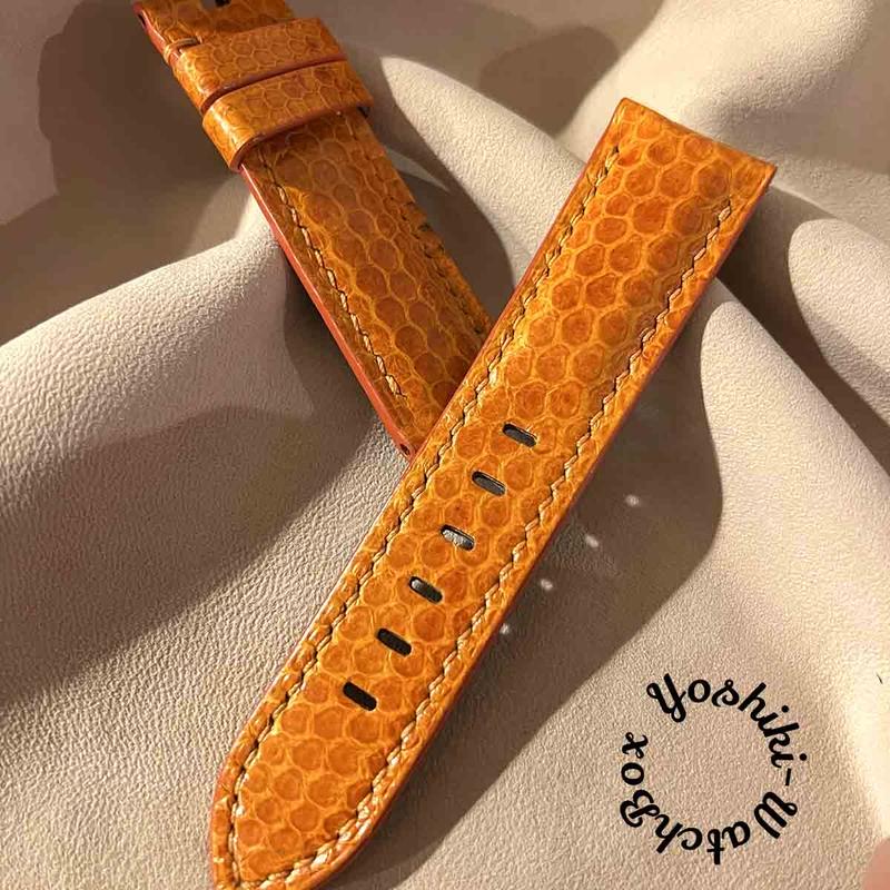 sna-11 シースネイク（ウミヘビ） 腕時計ベルト オレンジ (ラグ幅24mm