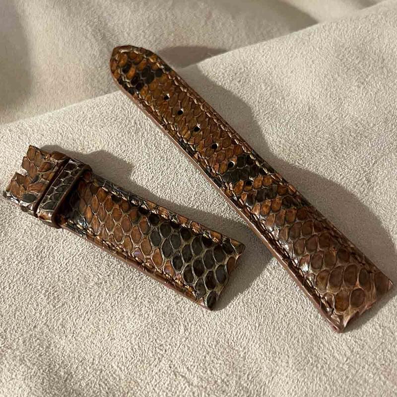 pyt-122 パイソン レザー 腕時計ベルト ブラウン (ラグ幅21mm