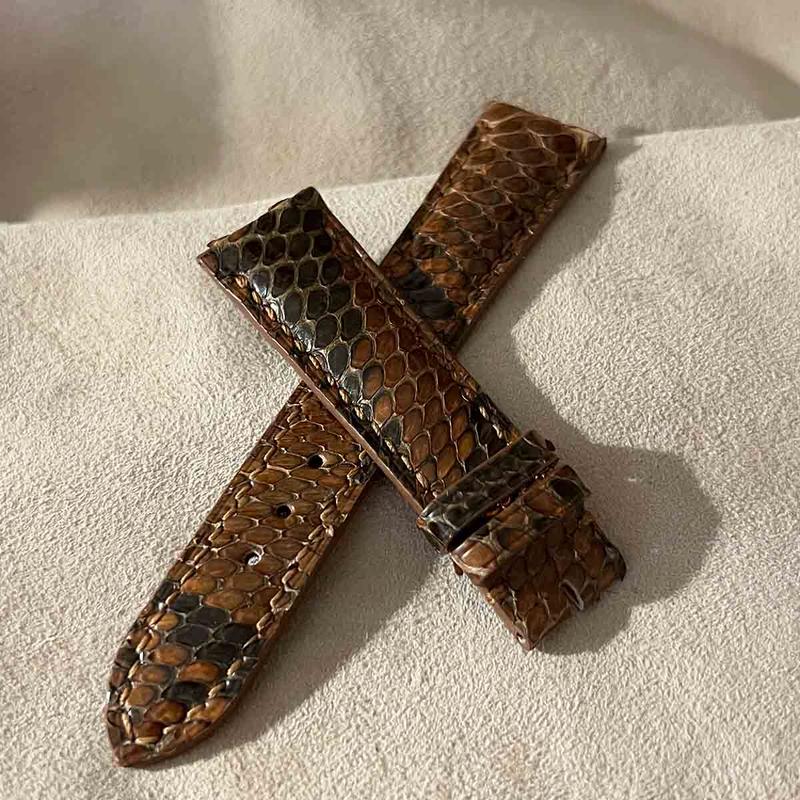 pyt-122 パイソン レザー 腕時計ベルト ブラウン (ラグ幅21mm
