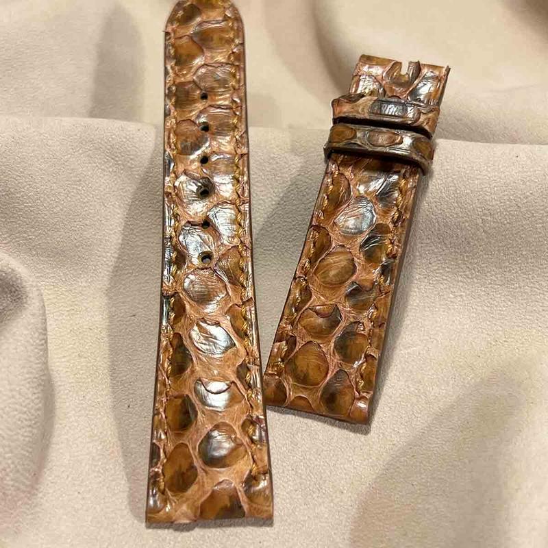 pyt-157 パイソン レザー 腕時計ベルト ブラウン (ラグ幅21mm