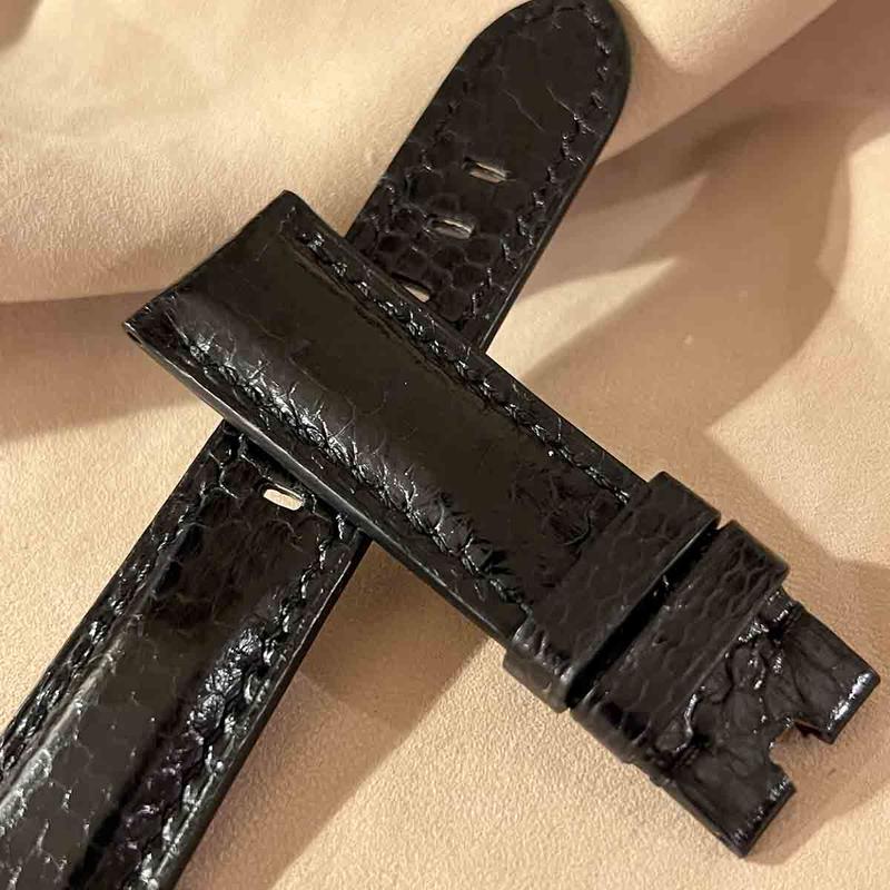 sna-23 シースネイク（ウミヘビ） 腕時計ベルト ブラック (ラグ幅22mm