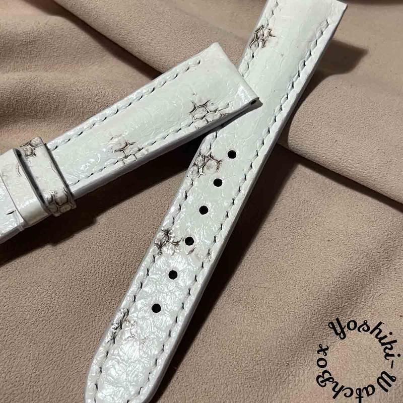 sna-49 シースネイク（ウミヘビ）B級品 腕時計ベルト ホワイト (ラグ幅