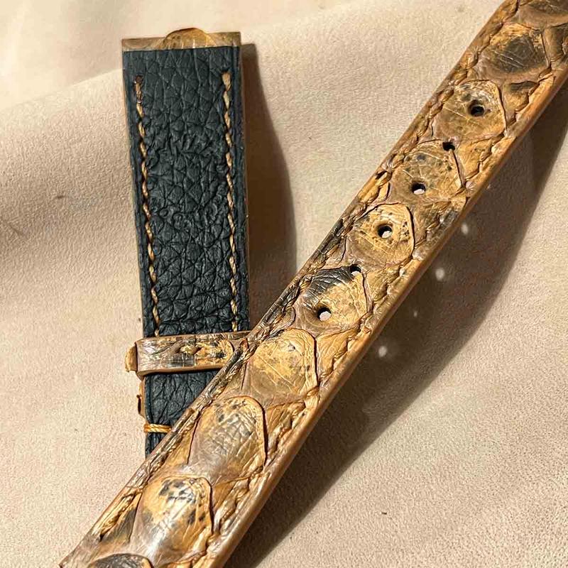 pyt-154 パイソン レザー 腕時計ベルト ライトブラウン (ラグ幅22mm