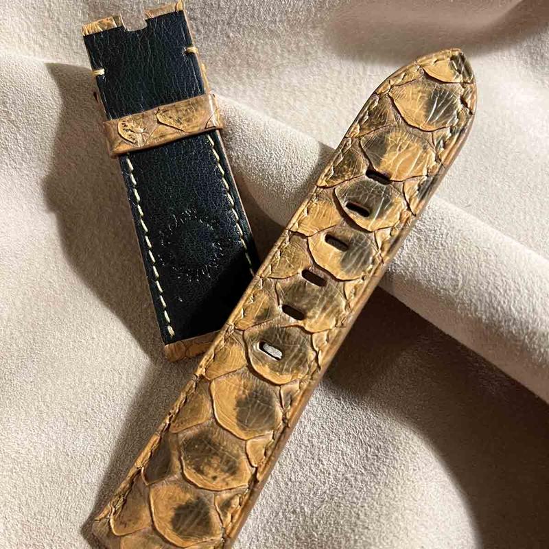 pyt-135 パイソン レザー 腕時計ベルト ブラウン (ラグ幅26mm