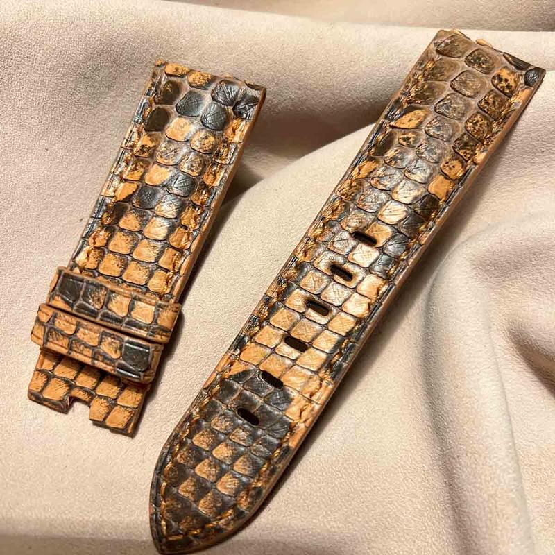 好評お得 pyt-144 パイソン 腕時計ベルト ライトブラウン (ラグ幅24mm