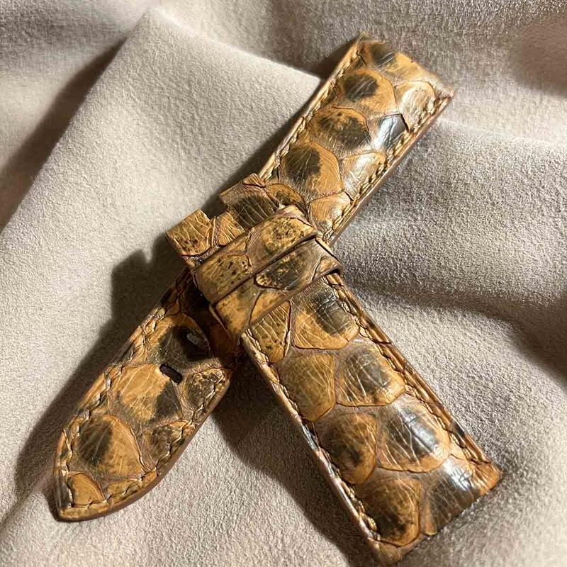 pyt-135 パイソン レザー 腕時計ベルト ブラウン (ラグ幅26mm