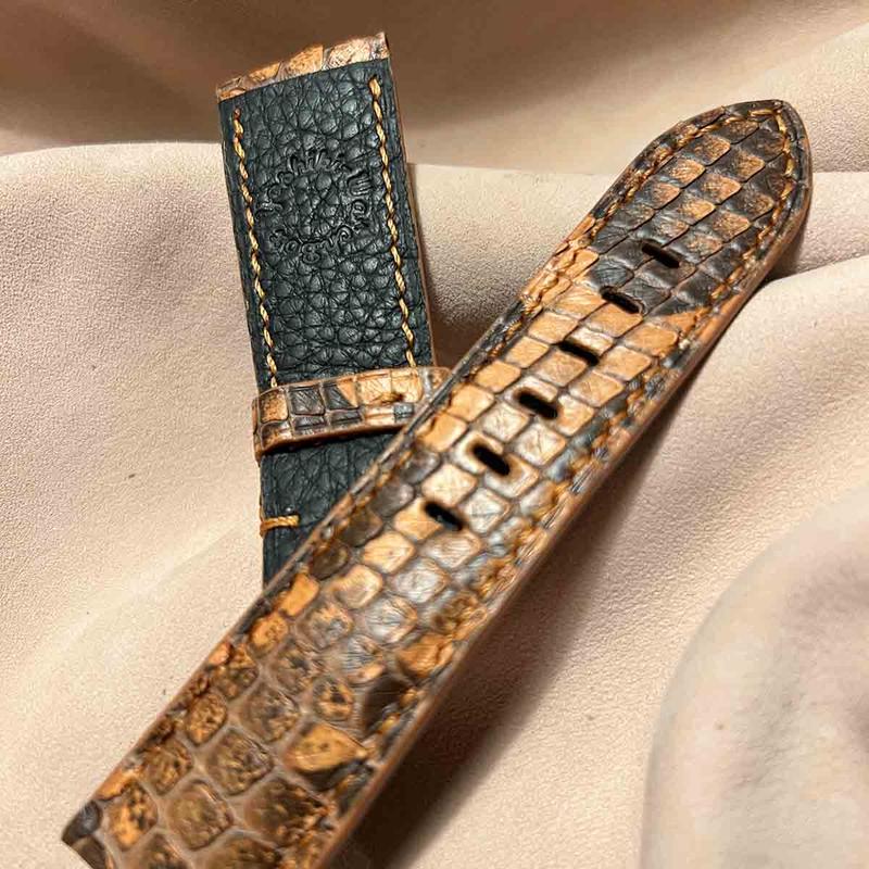 好評お得 pyt-144 パイソン 腕時計ベルト ライトブラウン (ラグ幅24mm