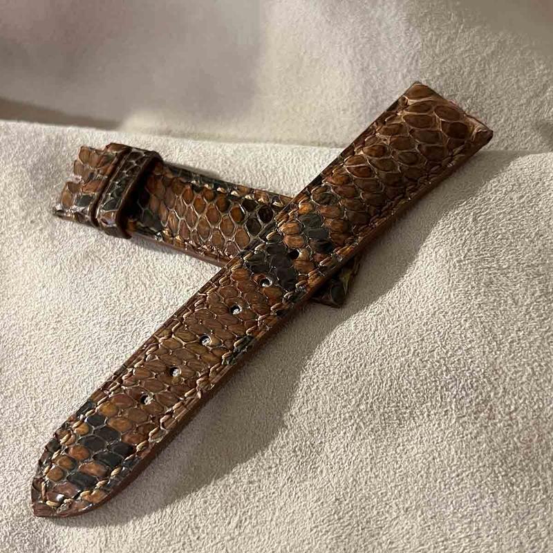 pyt-122 パイソン レザー 腕時計ベルト ブラウン (ラグ幅21mm