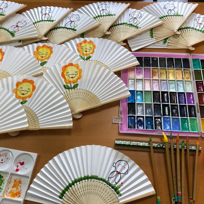 受注制作 文字入れ扇子セット 手作りの扇子入れ付き 筆文字工房 日々笑進