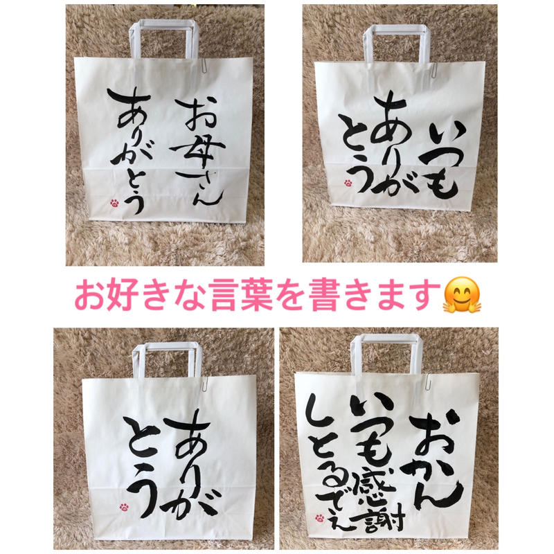 一点物 書き下ろし色紙セット 感謝 額入り 手書きのメッセージカードと手書きの紙袋付き