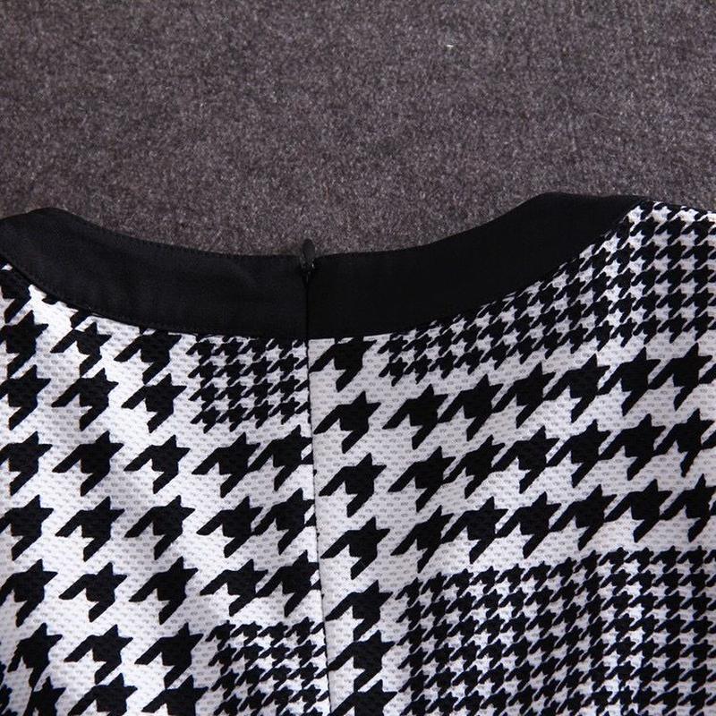 千鳥柄 スタイリッシュ 膝丈ワンピース セクシー 春夏新作 Yukinostores 大人