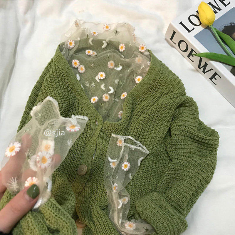 シースルー花柄フラワーインナー長袖ハイネック透け感トップス Yukinostores 大人 シースルー花柄フラワーインナー長袖ハイネック透け感トップス Yukinostores 大人