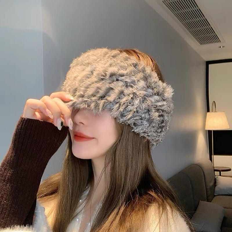 ラビットファーヘアバンド Yukinostores 大人casual服