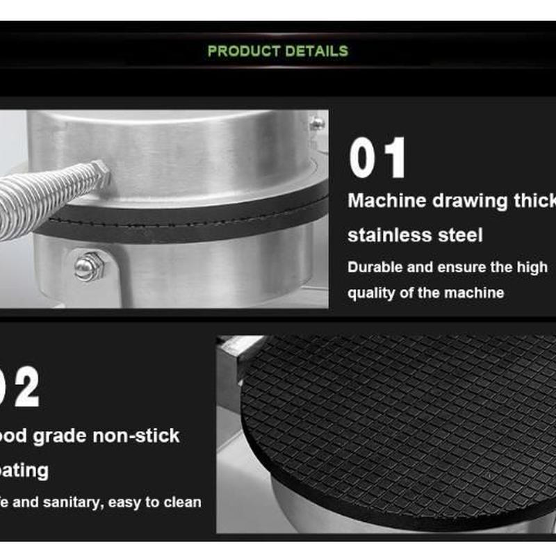 自宅で簡単アイス作成 電動アイスクリームコーンワッフルコーンメーカー ステンレス製 業務用 家