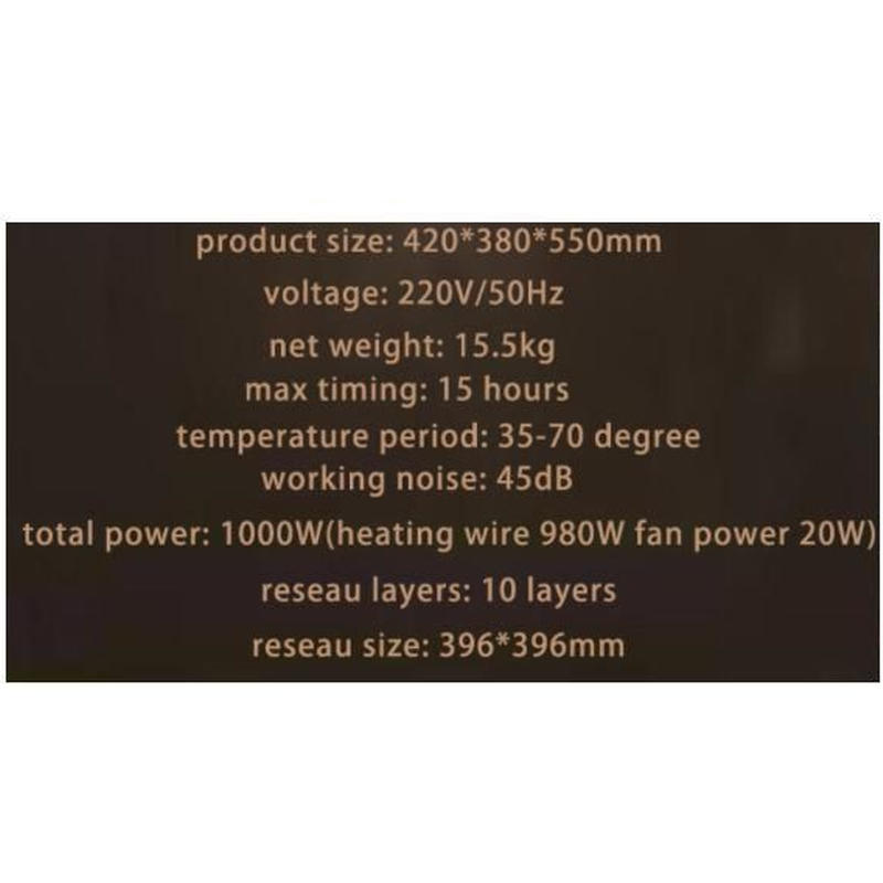 ステンレス鋼 食品乾燥機 果物 野菜 ハーブ スナック 肉干しなど10層 業務用 食品乾燥機