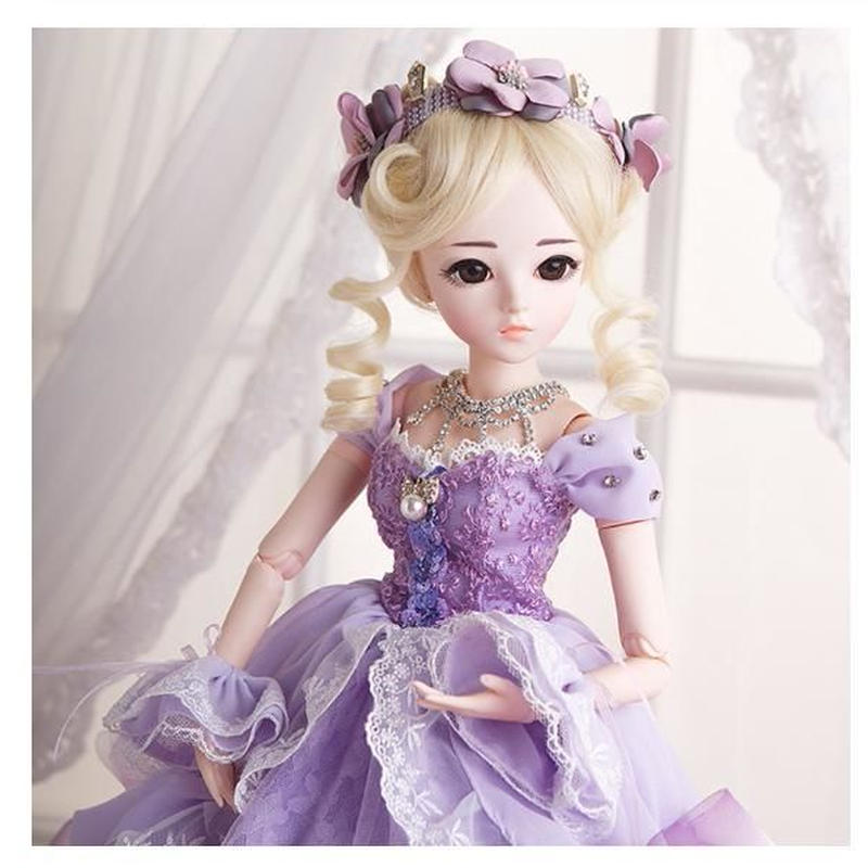 60cm 1 3 サイズ パープルドレス プリンセス かわいい女の子 球体関節人形 Bjd カ
