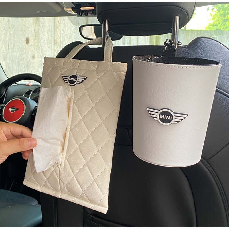 ミニクーパー 車内用 ゴミ箱 ティッシュケース ２色 Mini Cooper アクセサリー テ