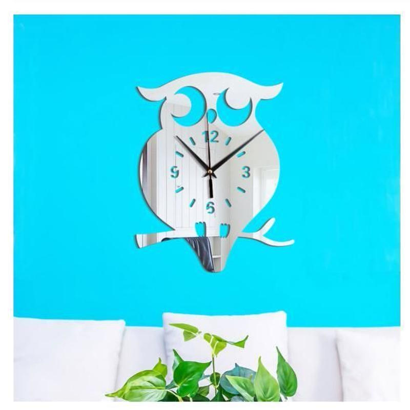 30cm 壁掛け時計 おしゃれ インテリア シルエット ディスプレイ デザイン フクロウ ブラック 人気 動物 掛け時計 木々 森 輸入雑貨 黒 芸能人愛用 フクロウ