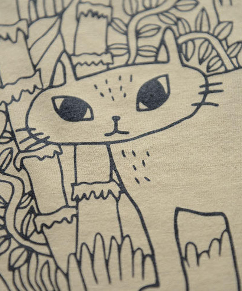 森の猫 Tシャツ オートミール A Rue Onlineshop 森の猫 Tシャツ オートミール A Rue Onlineshop