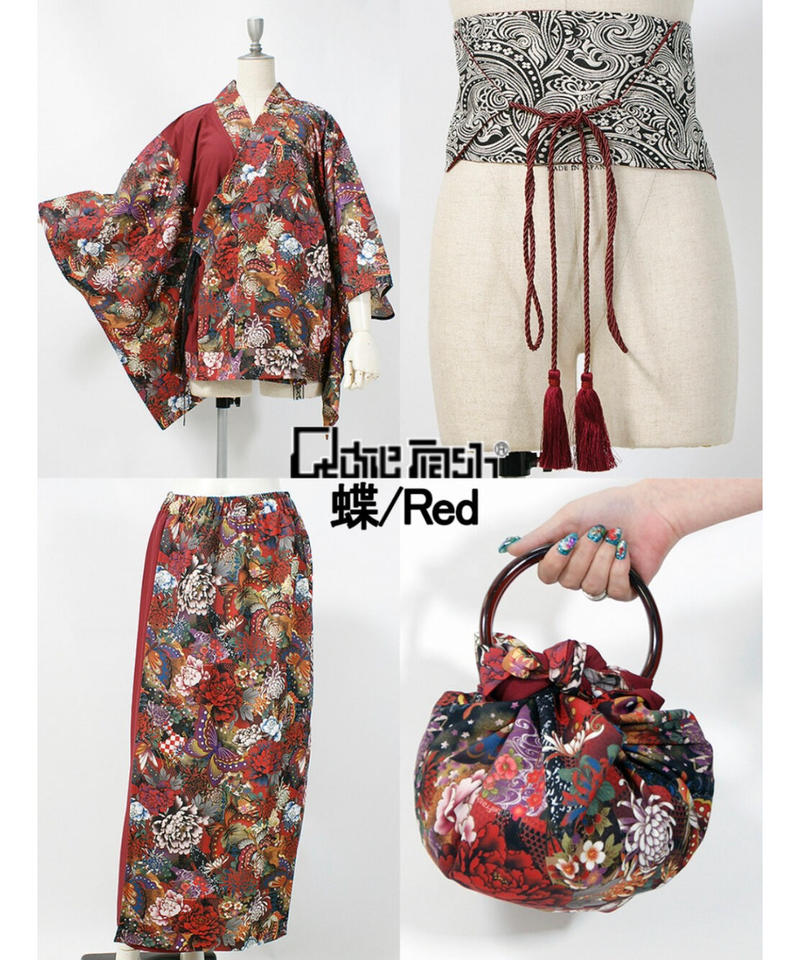 キューティーフラッシュの和柄トップスとスカートのセット 紫色系コーデ 中華風 Cna Gob Bo