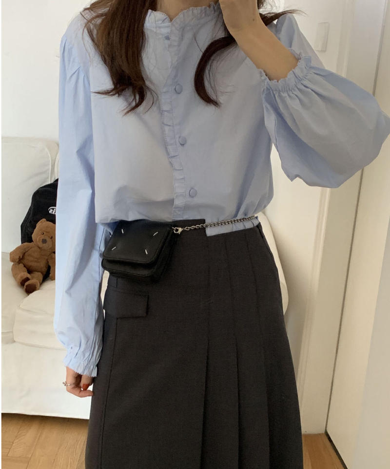 frill volume sleeve blouse/2color(ネコポス) |