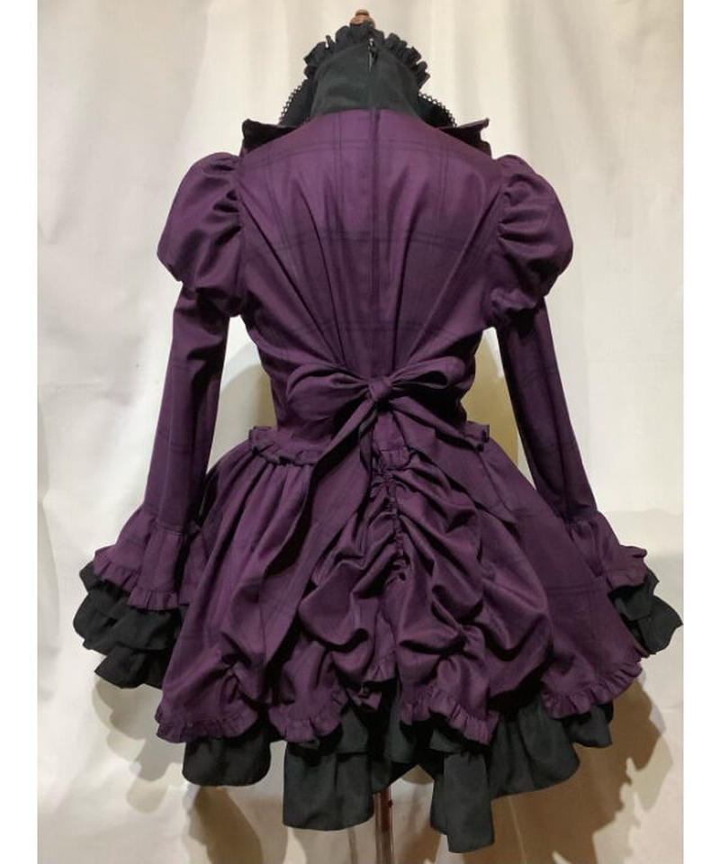 Marble マーブル アリス風編み上げドレスワンピース 紫チェック Atelier