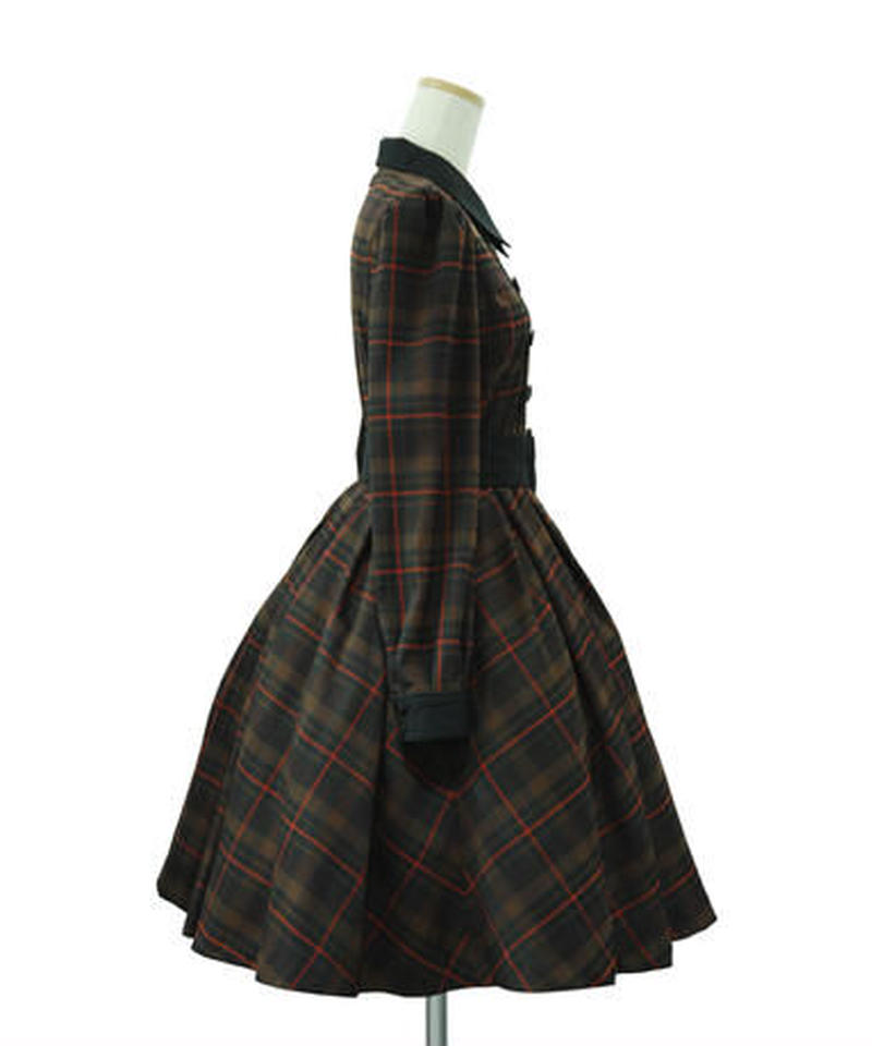 Sheglit シェグリット Cordelia チェックワンピース ブラウン Atel