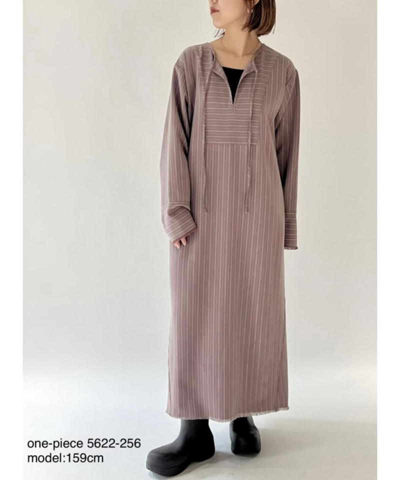 ストライプカフタンワンピース 5622 256 Blueonionstore
