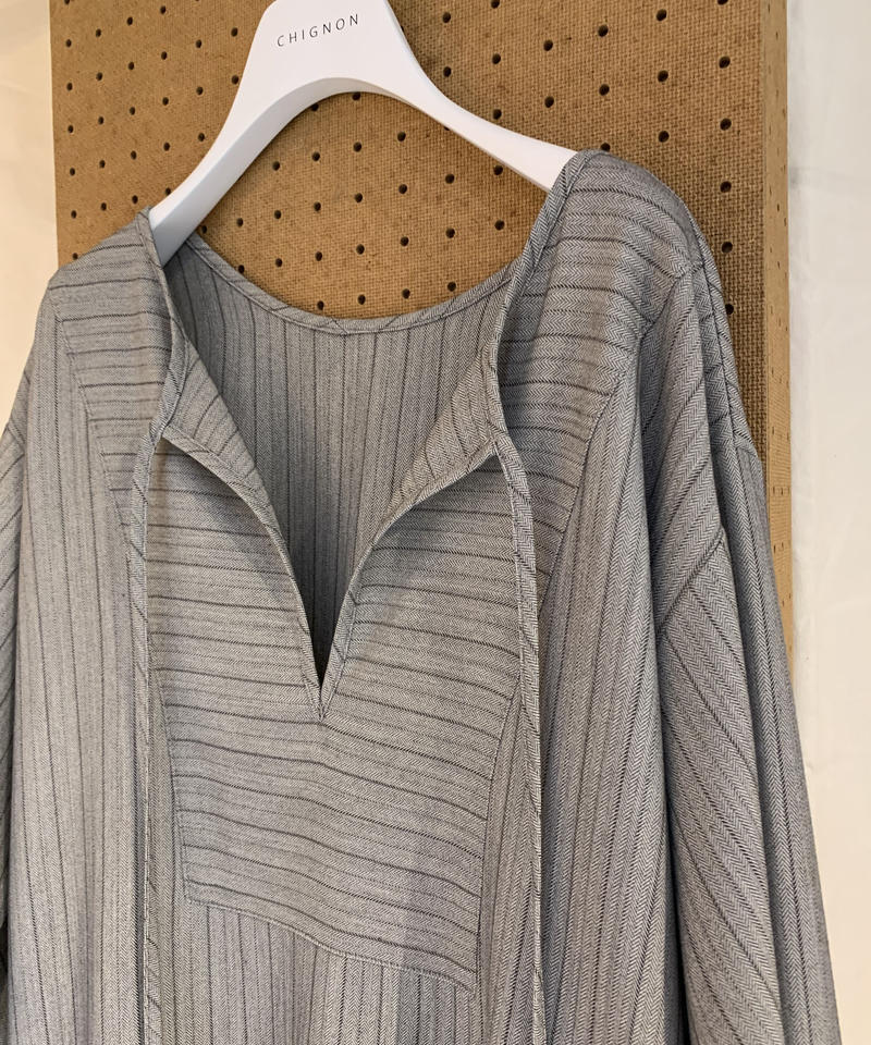 ストライプカフタンワンピース 5622 256 Blueonionstore