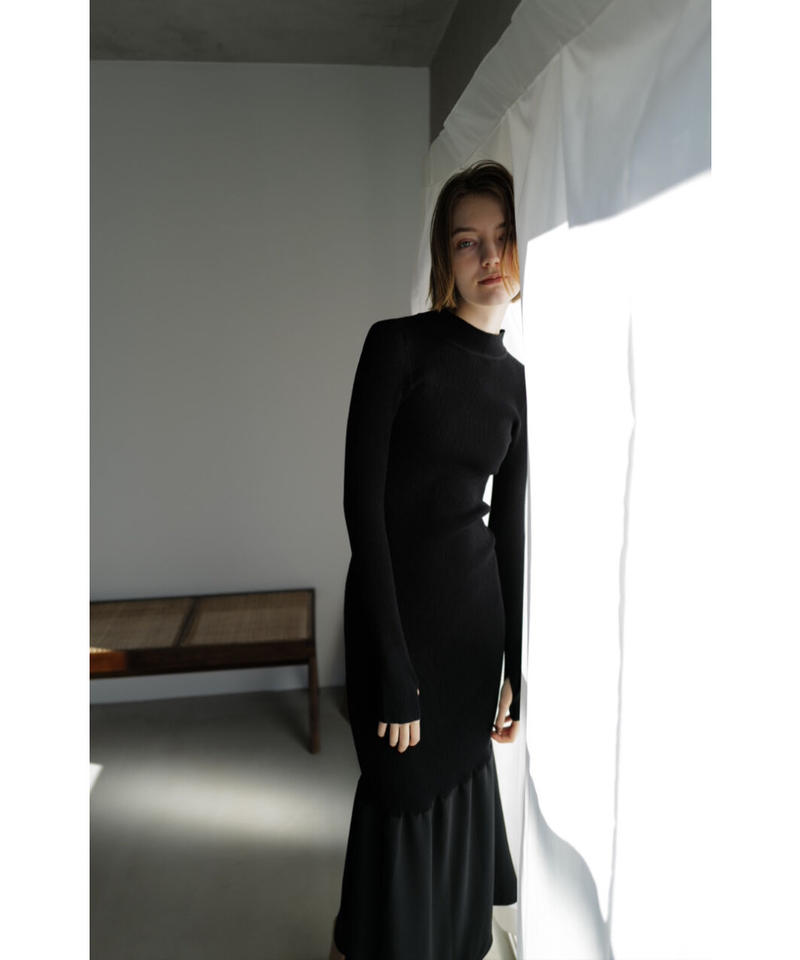 rib knit docking dress | célon