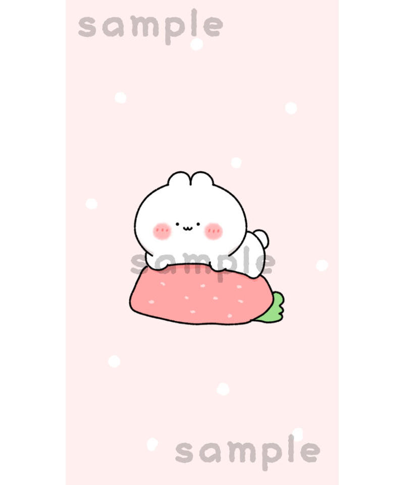 Cak うさぎといちご スマホ壁紙 データ販売 Charec