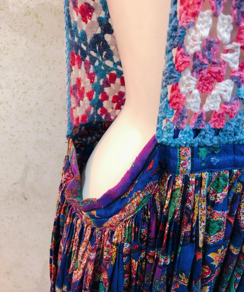 Crochet インド綿ワンピース 古着と雑貨パンダ