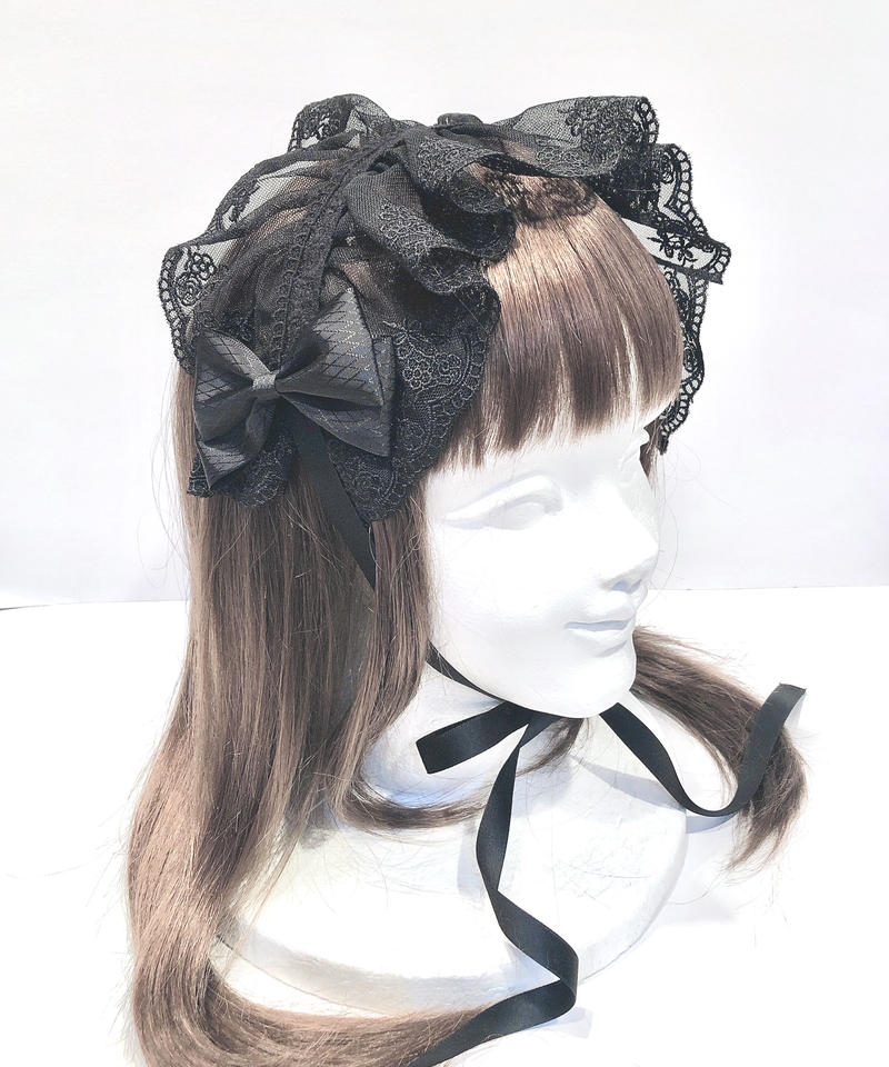 Atelier Pierrot レースリボンヘッドドレス ブラック Chou Chou