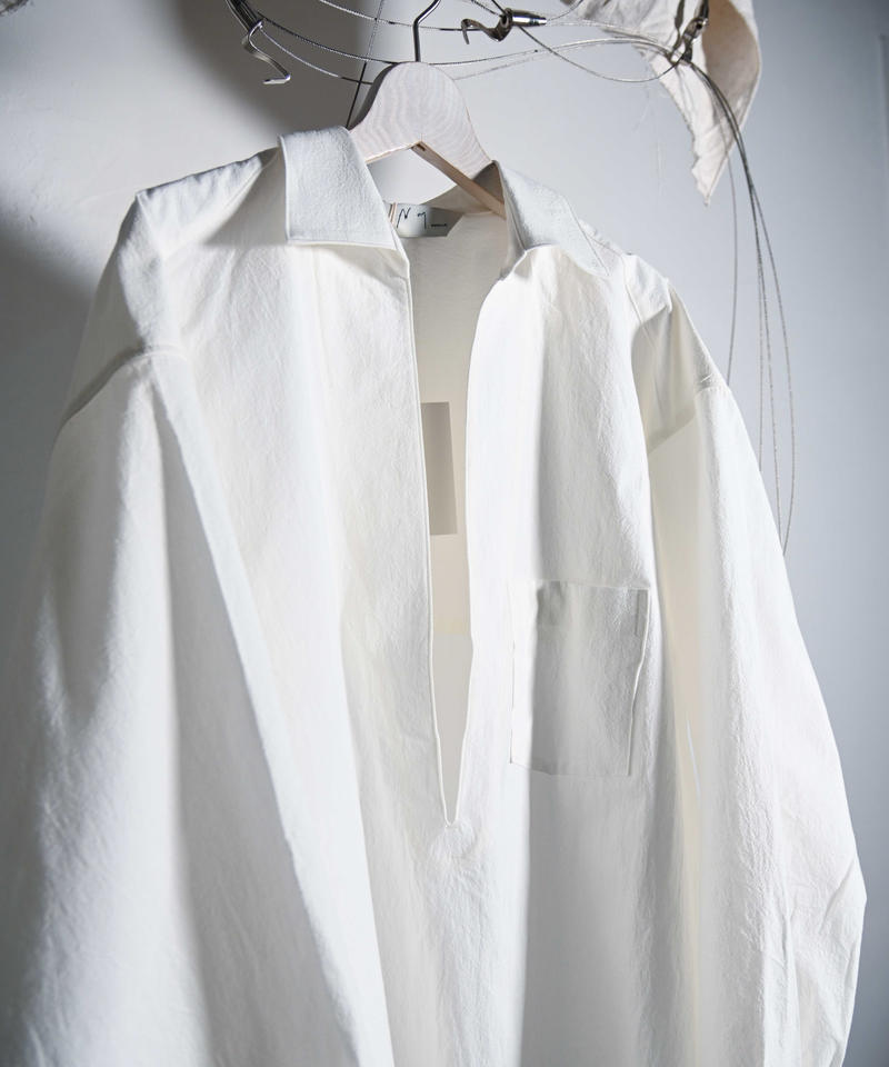 国産原料100% ancellm SKIPPER LONG SHIRT/WHITE - 通販 - vsla.in