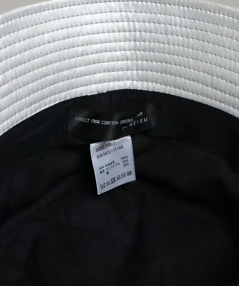 フェイクレザーバケットハット シルバー Confirm コンファーム フェイクレザーバケットハット シルバー Confirm コンファーム