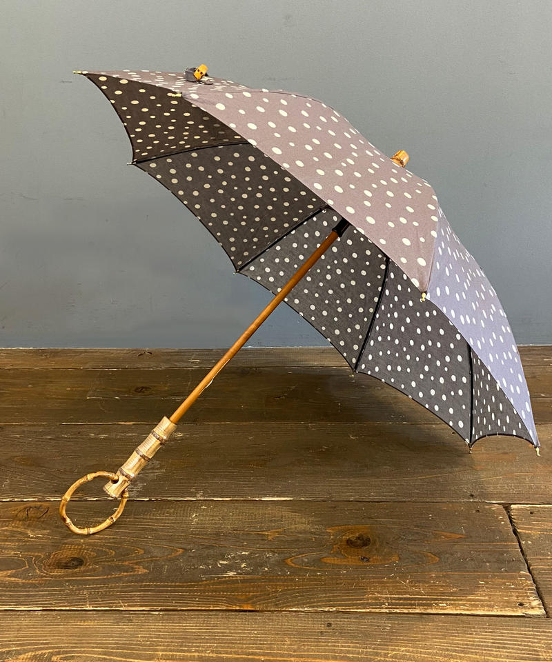 Women Sur Mer シュールメール ドット柄コットンリネン バンブーハンドル 日傘