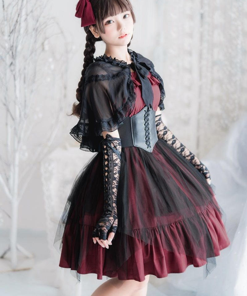 D Alice レッド ブラックコルセットワンピース D Alice ディーアリス 公