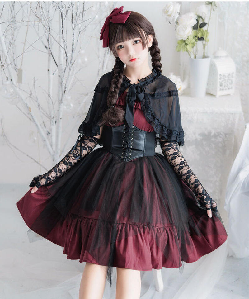 D Alice レッド ブラックコルセットワンピース D Alice ディーアリス 公