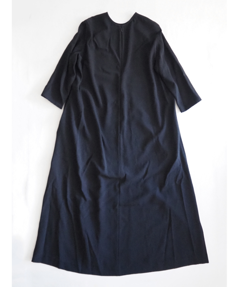 アセテート ポリエステルライトクレープ ダブルクロスロングaラインワンピース No Contr