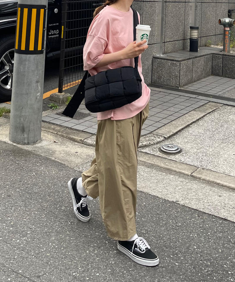 ファシル ルーズテーパードシャカパンツ FASHIRU ルーズテーパードシャカパンツ 黒