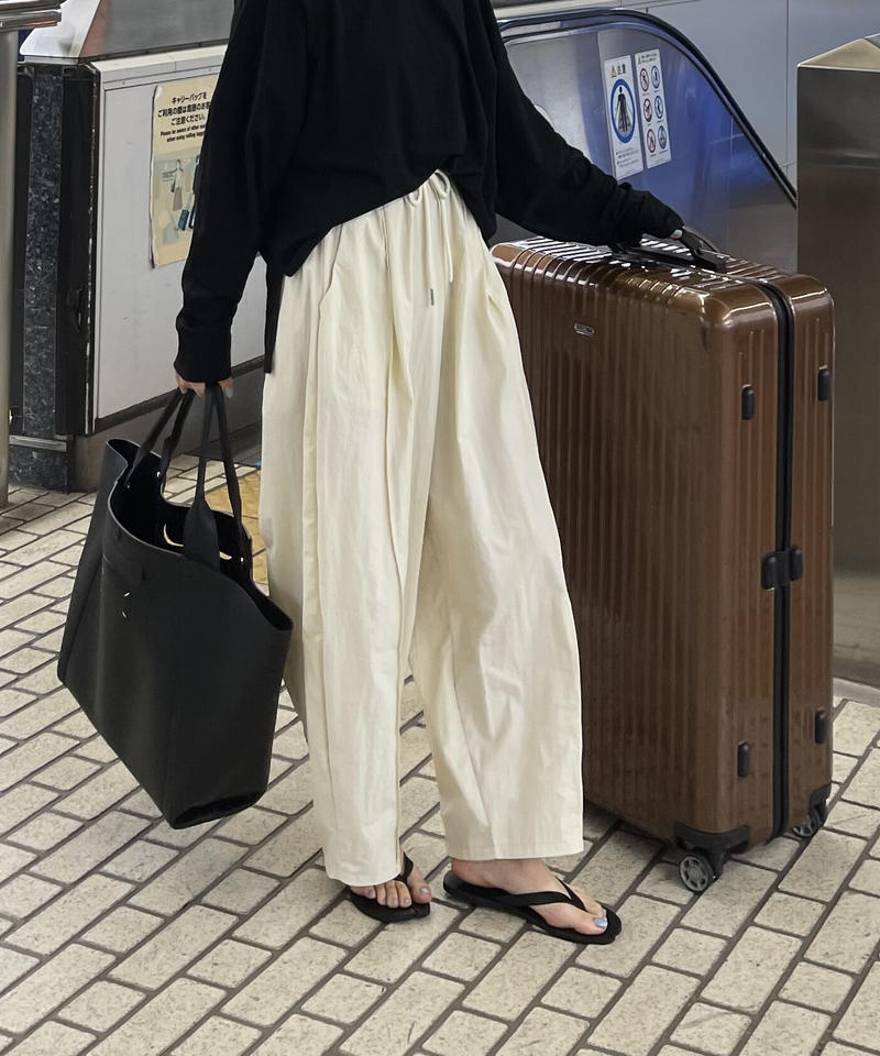 FASHIRU ルーズテーパードシャカパンツ 黒