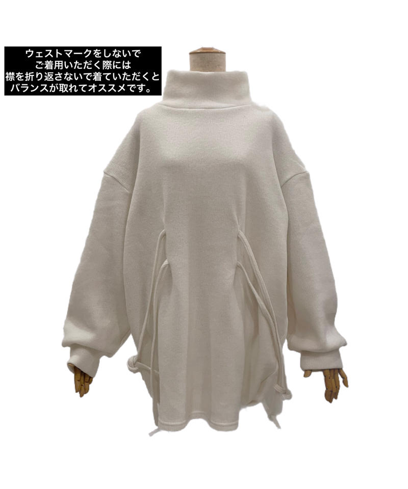 ウェストリボンニットチュニックワンピース /Waist Ribbon Knit Tunic O...