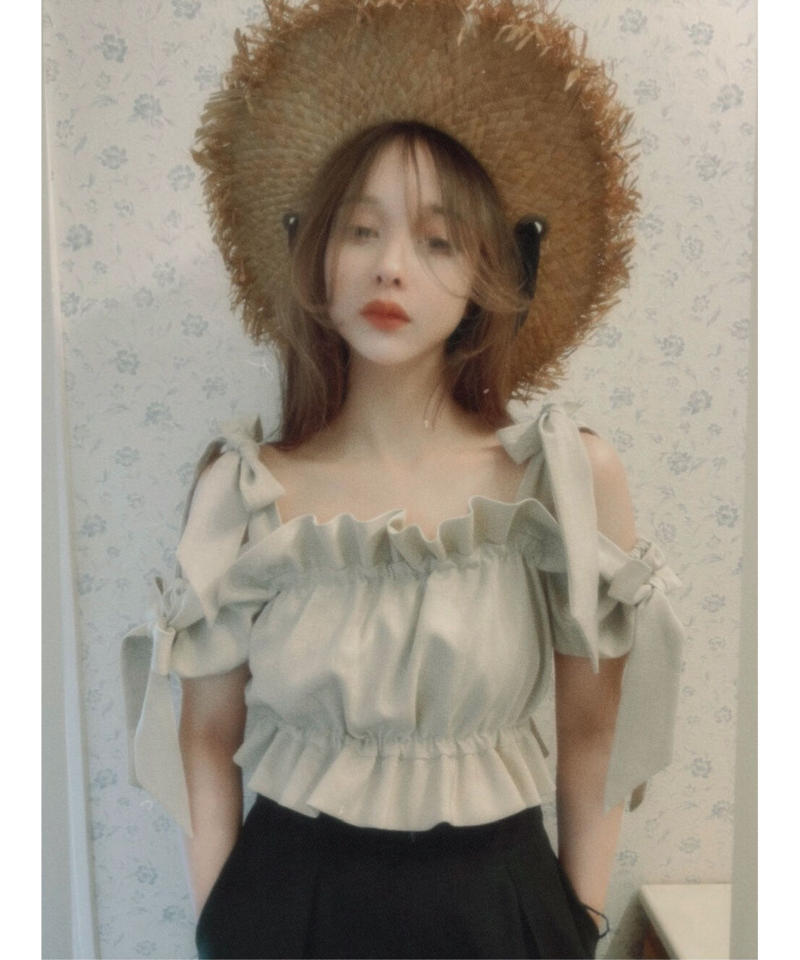ショルダーダブルリボントップス Shoulder DoubleRibbon Tops | FI...