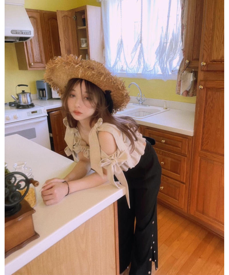 ショルダーダブルリボントップス Shoulder DoubleRibbon Tops | FI...